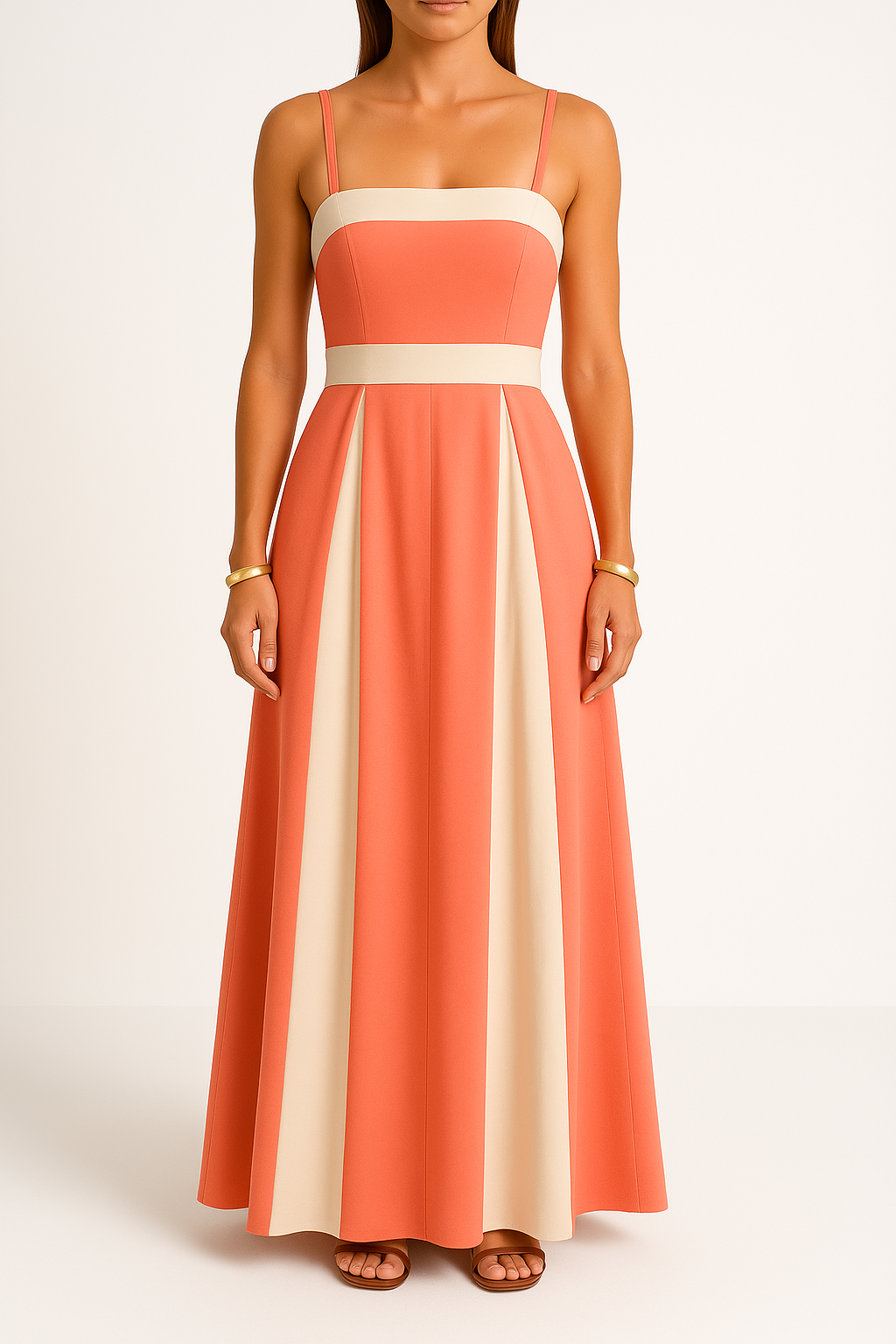 Satin Finish A-Line Maxi Dress