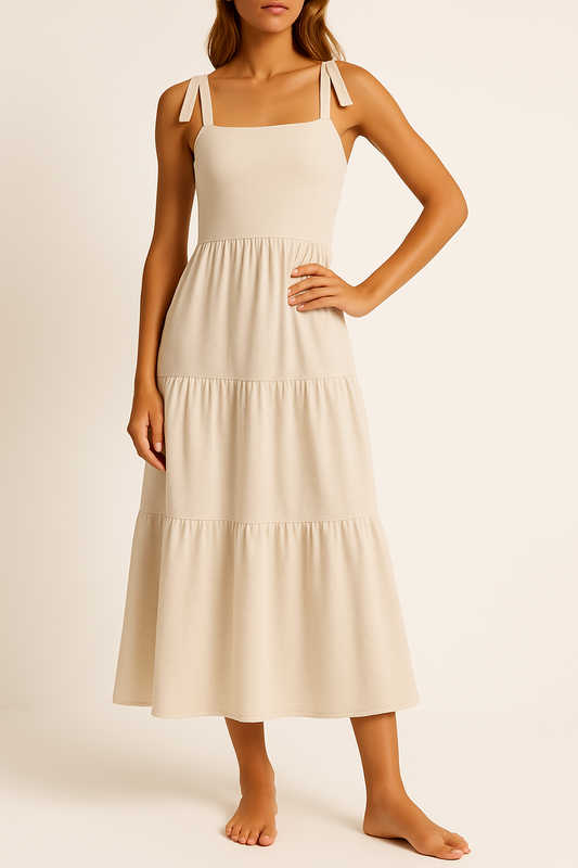 Lightweight Cotton Tiered A-Line Dress