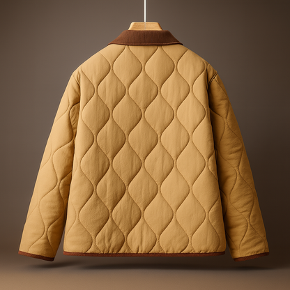 Isla Quilted Jacket | Corduroy Collar Button Front Jacket