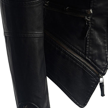Women's rivet leather jacket