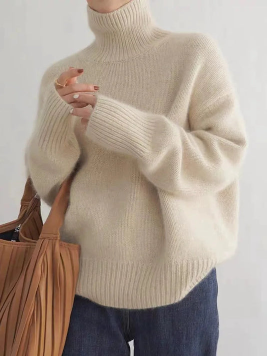 Classic Oversized Knit Turtleneck Sweater