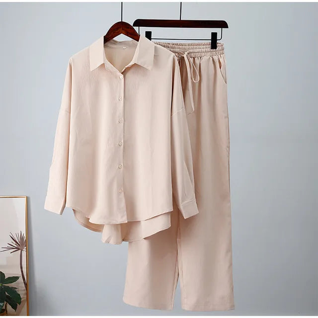 Everlee - long sleeve shirt and wide trousers