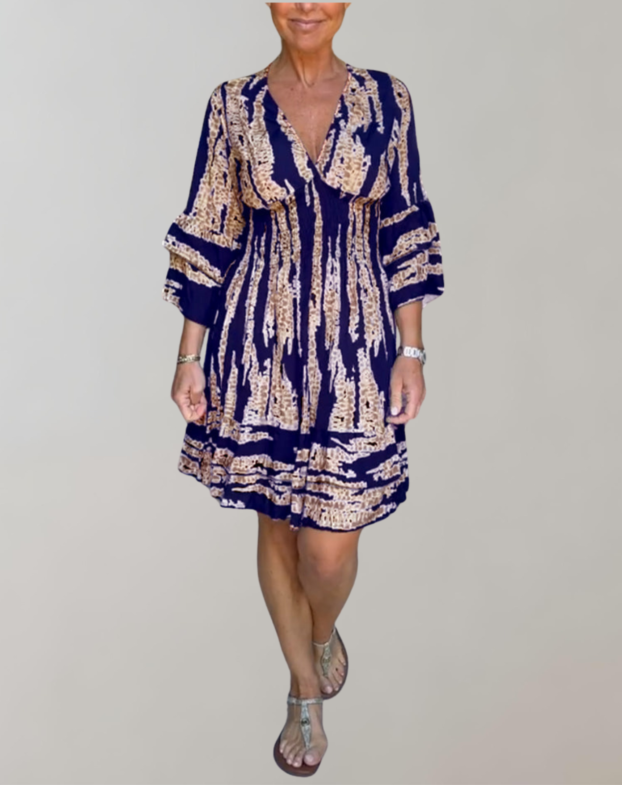 Flowy Balloon Sleeve A-Line Dress