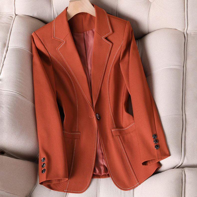 Women's long sleeve blazer with notched lapel