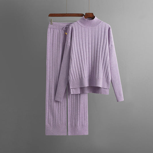 Cozy Ribbed Knit Sweater and Pant Set