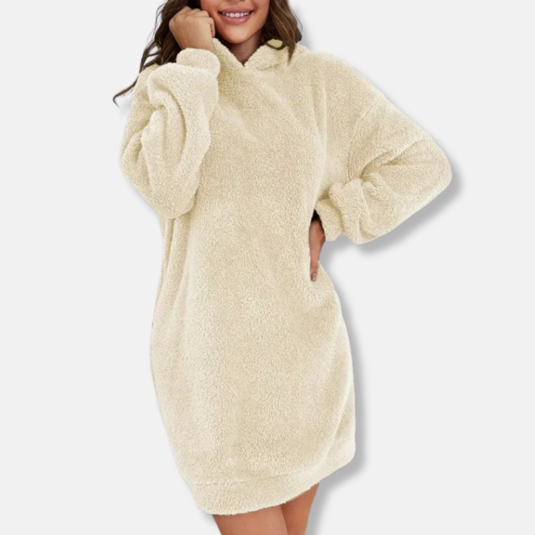 Fleece Oversized Fit Hoodie Dress 