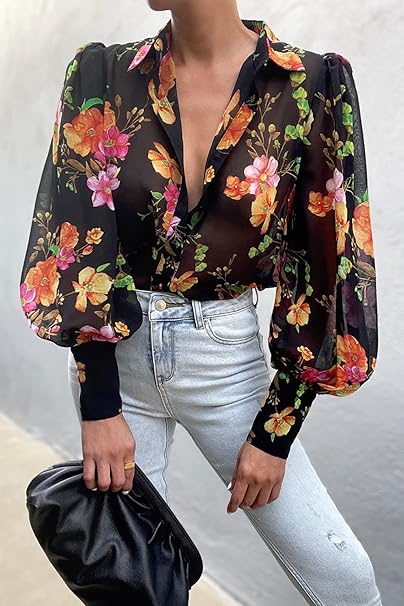 Floral Print Elegant Pattern Top