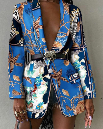 Women's elegant blazer with colorful patterns