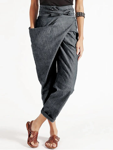 Julia - Asymmetrical Loose High-waisted Trousers