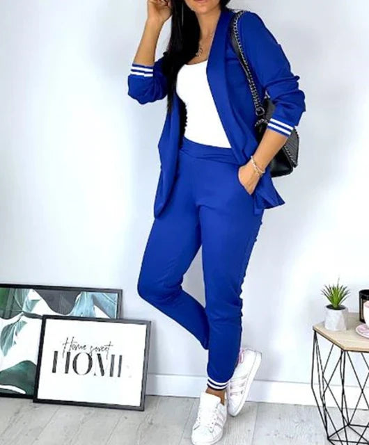 Double-Breasted Blazer Pants Set