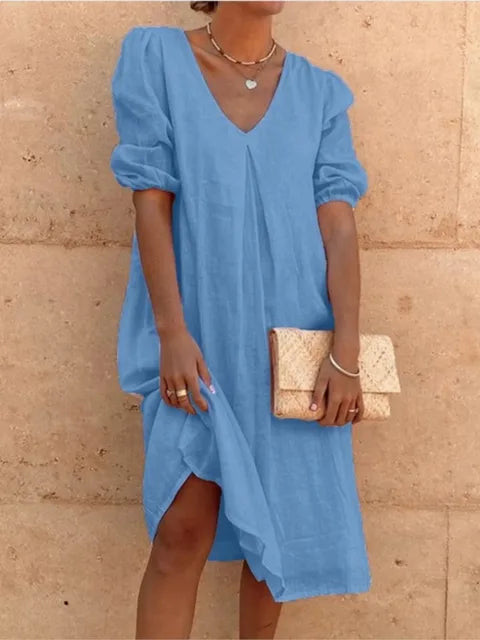 Natural Fibers Relaxed Fit Midi Dress 