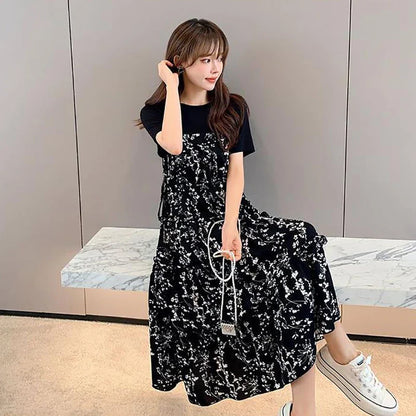Women's Midi Dress - Lightweight A-Line - Short Sleeve Casual Flowy Fit