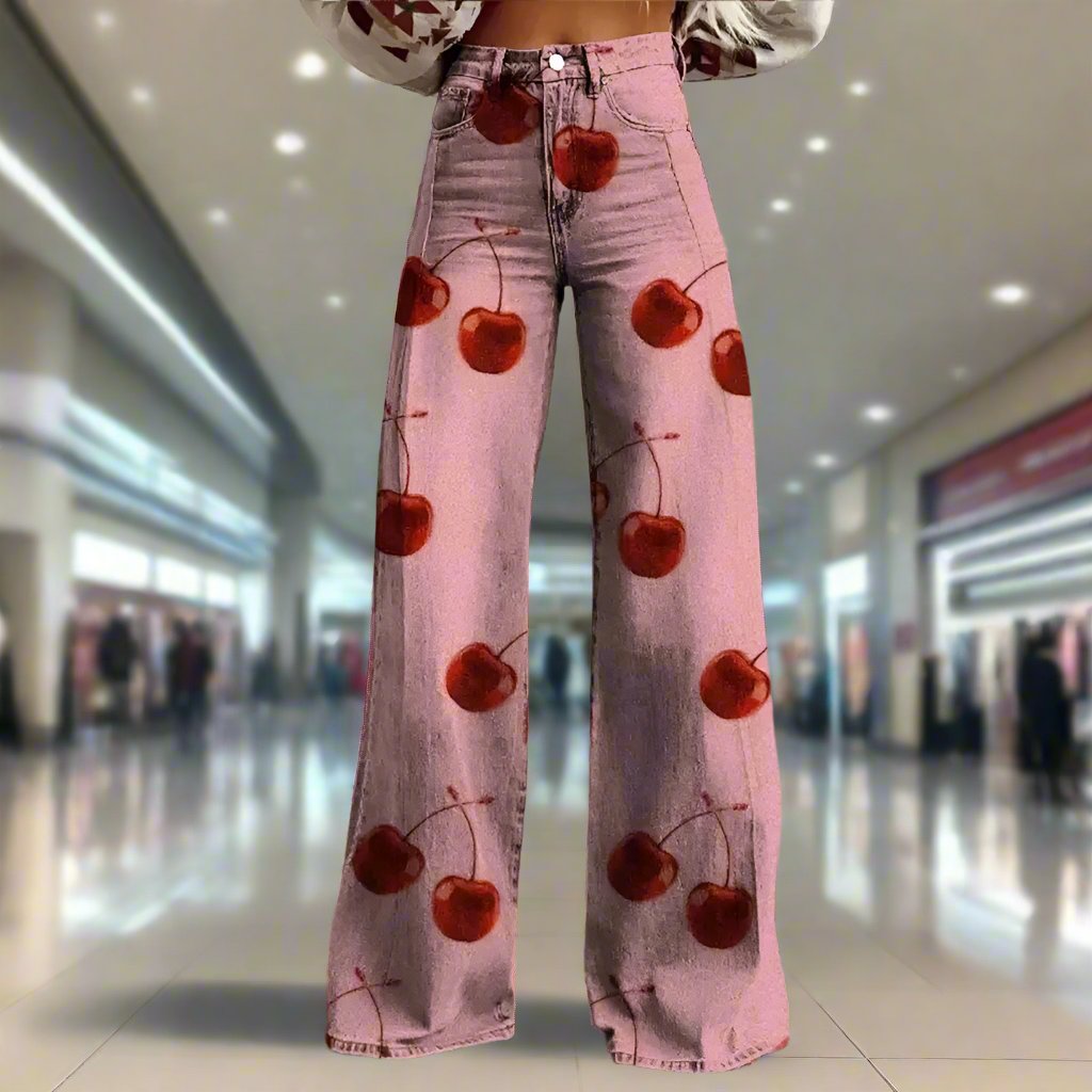 Cherry Blossom Wide-Leg Pants