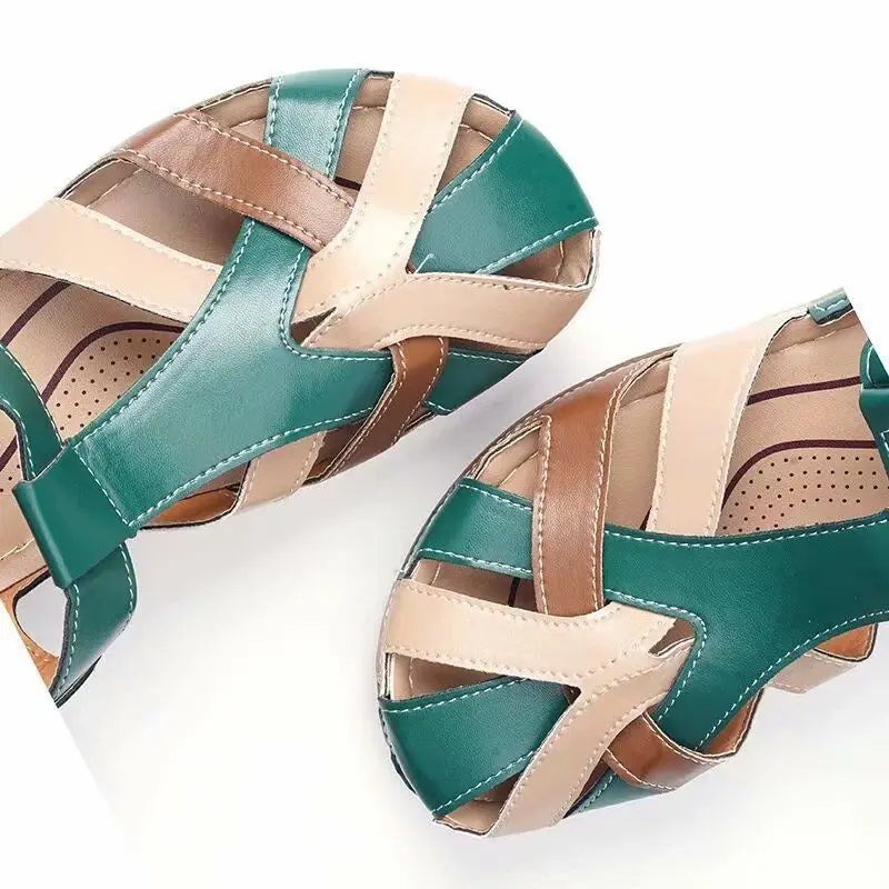 Women's Fashion Sandals - Open-Toe Strappy Design - Comfortable Flat Sole
