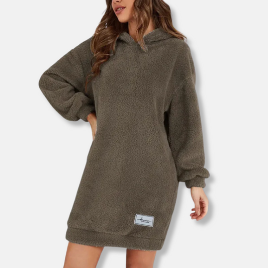 Fleece Oversized Fit Hoodie Dress 
