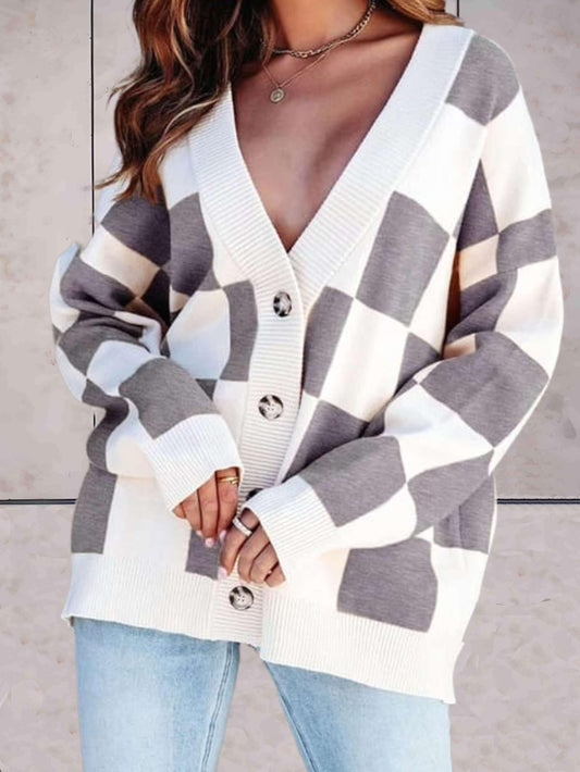 V-Neck Knitted Trendy Sweater