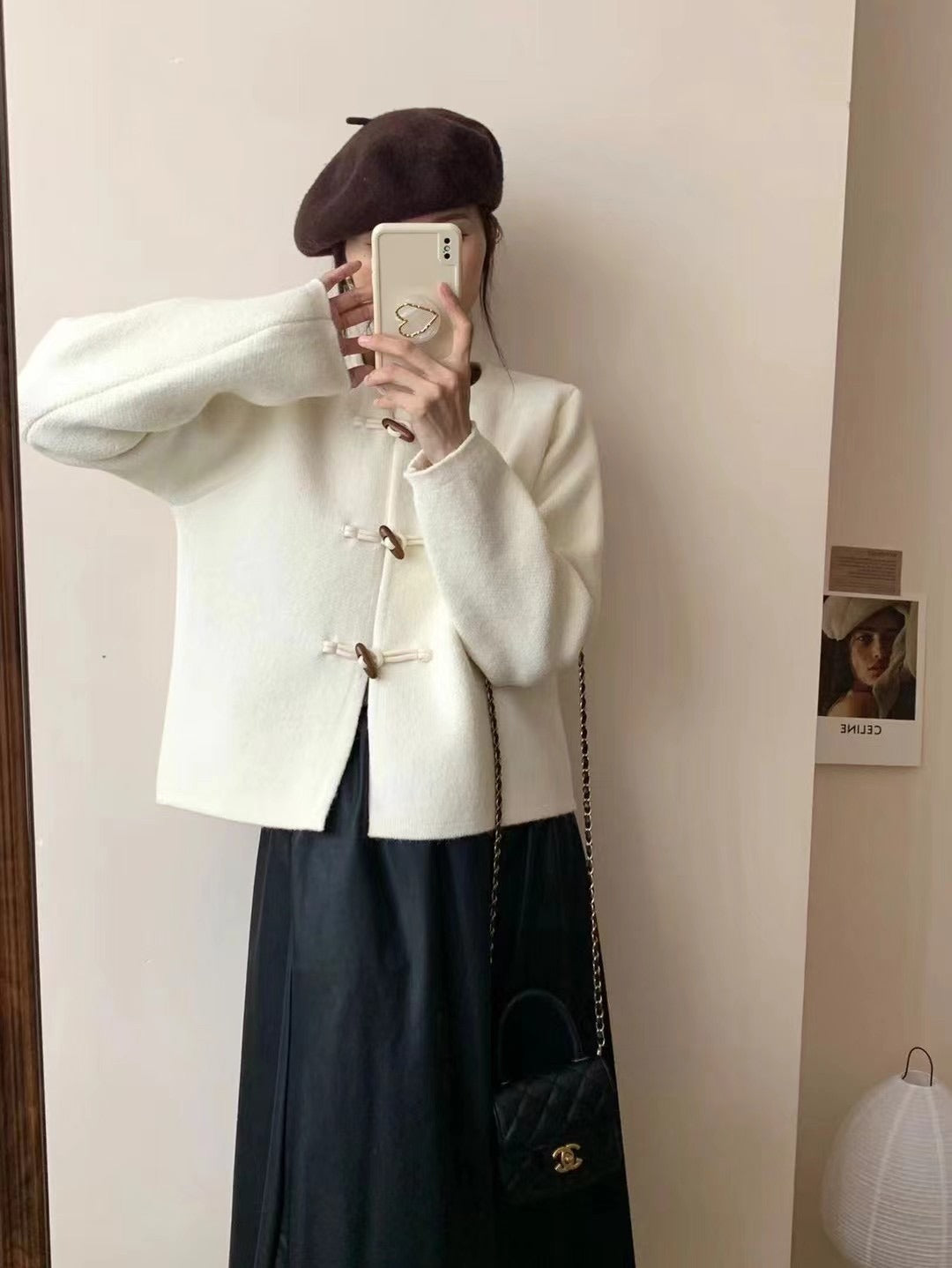 Women's horn button soft knit sweater