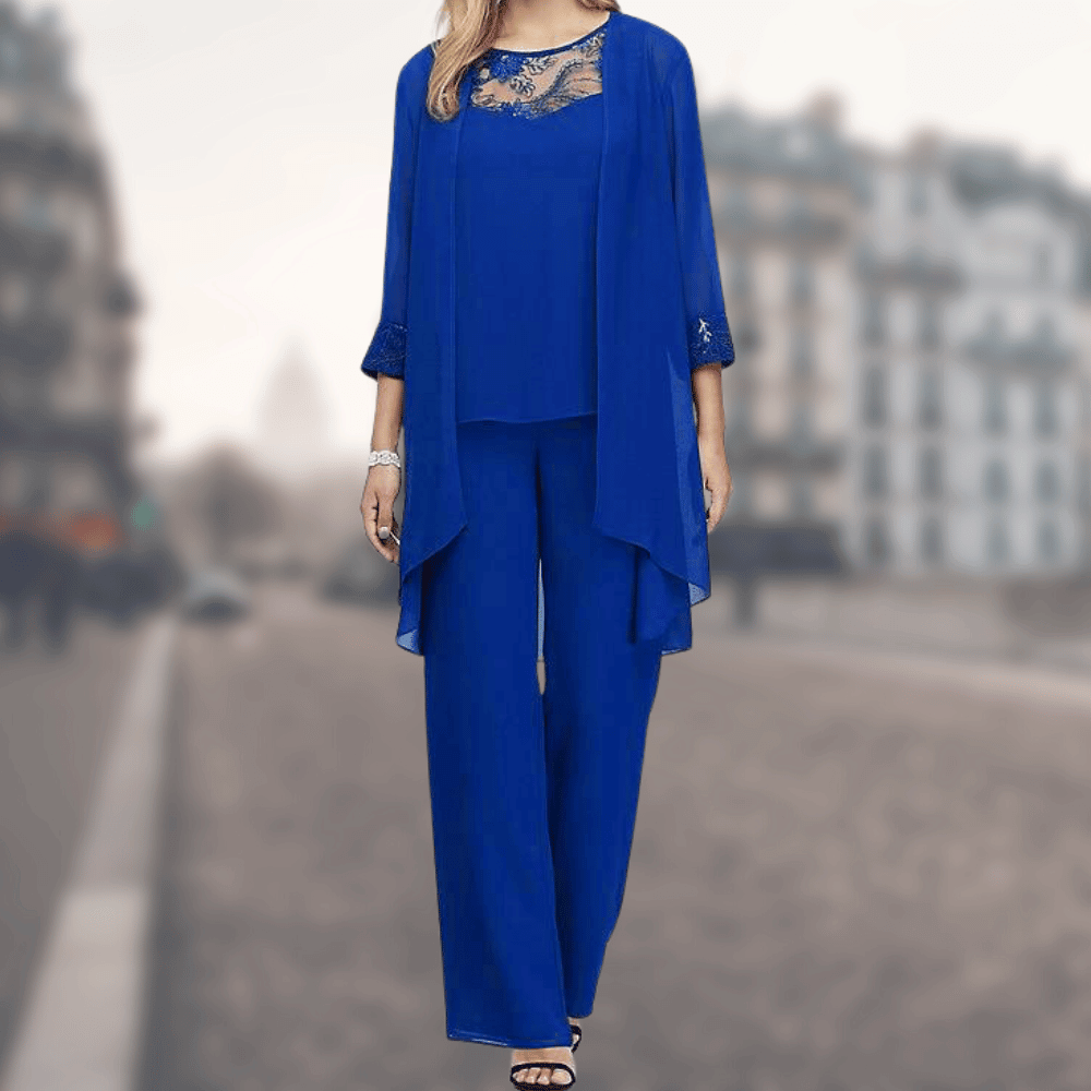Lace Detail Relaxed Fit Three-Piece Ensemble