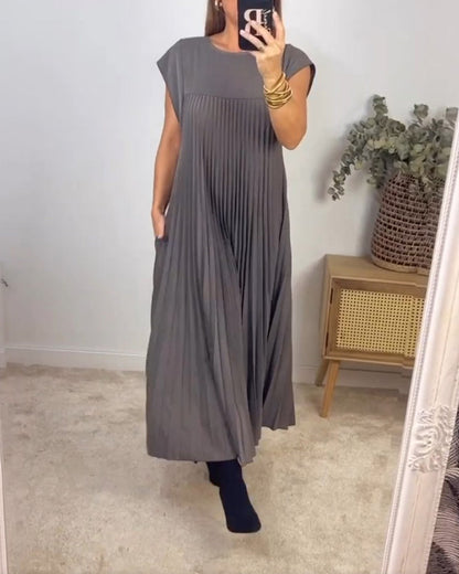Sleeveless Pleated Dress for Women