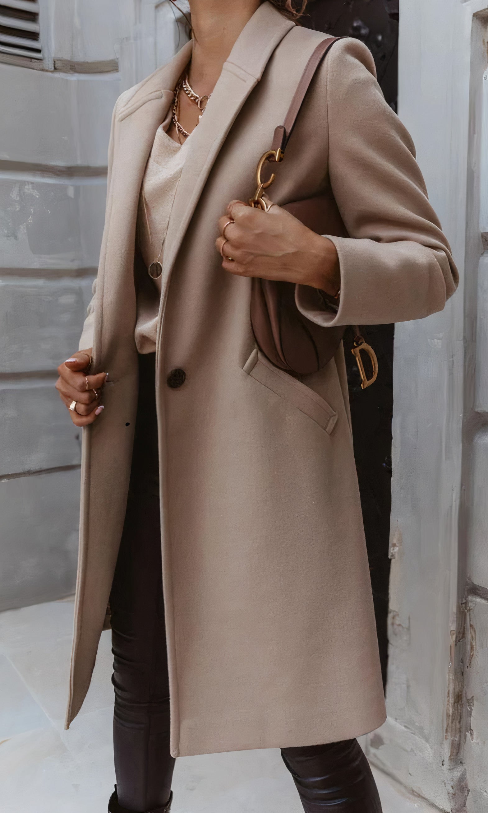 Autumn Lapel Button Midi Coat