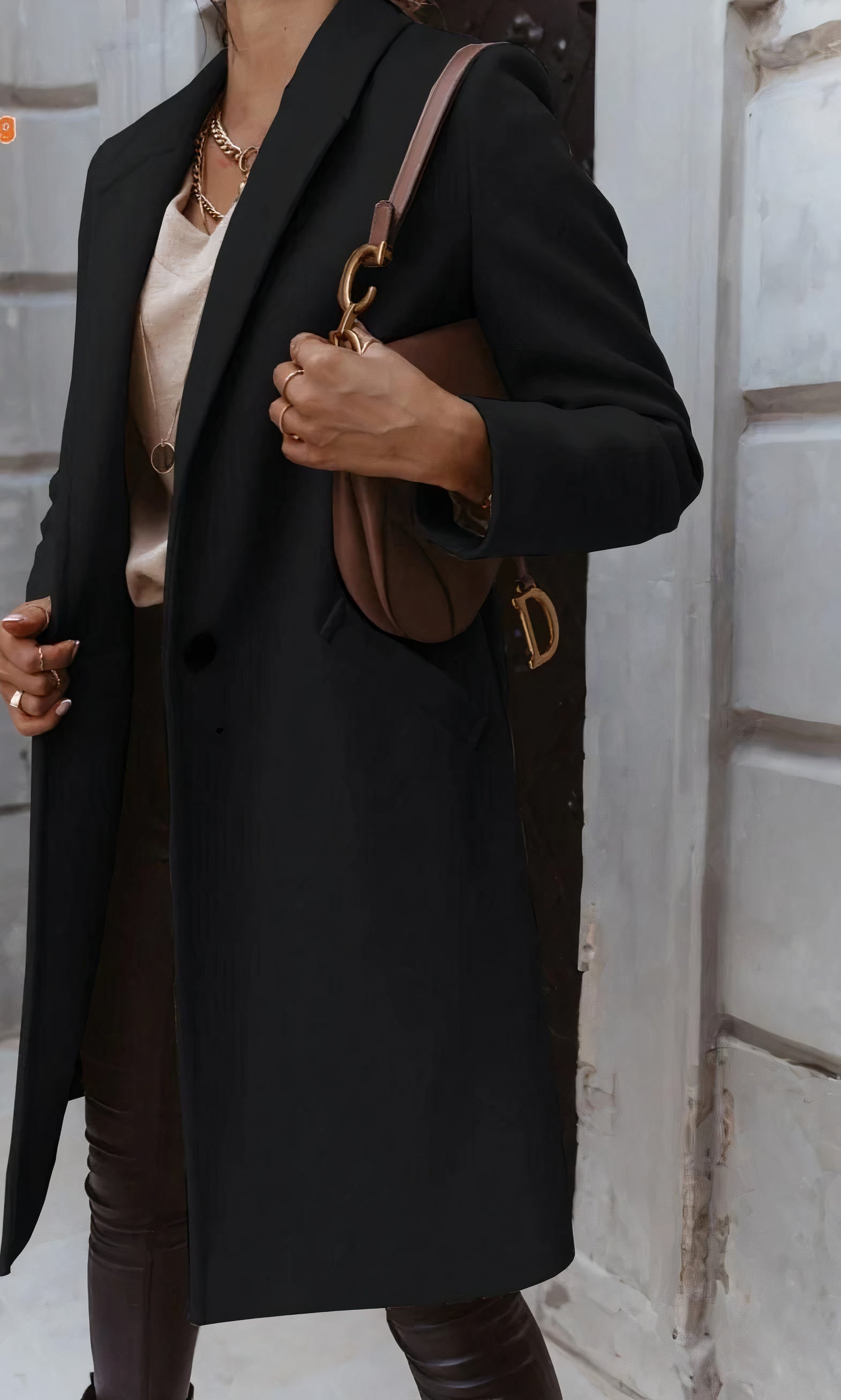 Autumn Lapel Button Midi Coat