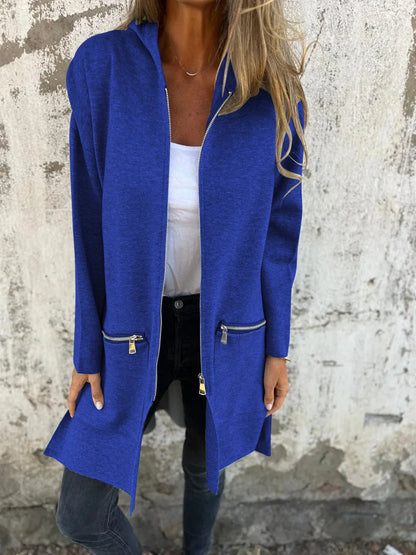 Women's elegant coat with hood