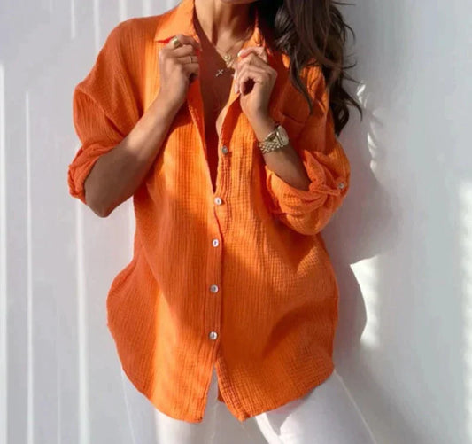 Lightweight Textured Relaxed Fit Button-Up Shirt