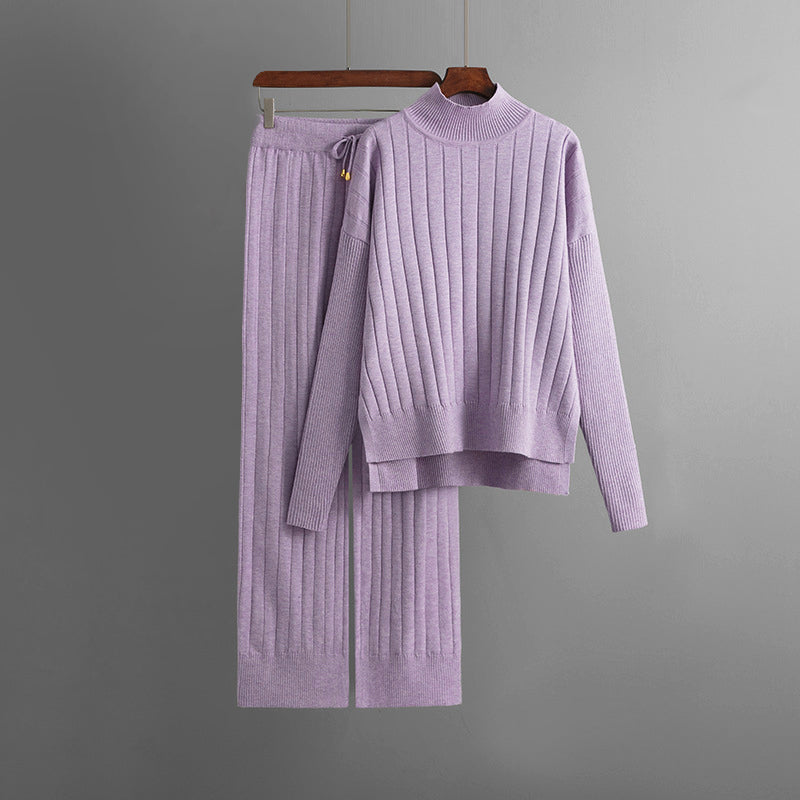 Uzoma -  ribbed pullover sweater and pants set