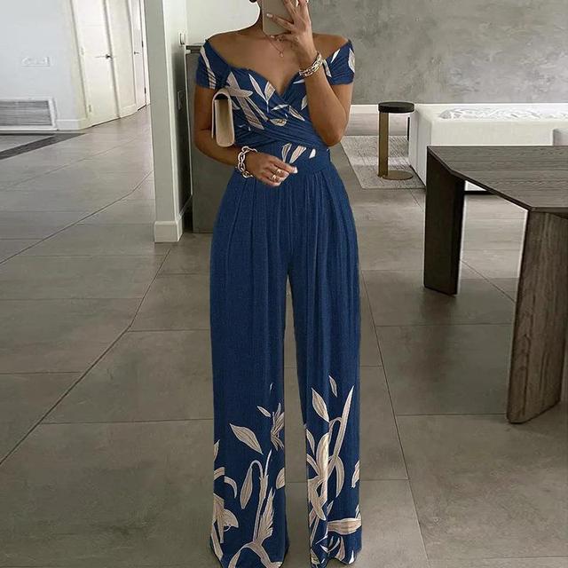 Floral Print Off-Shoulder Wrap Jumpsuit