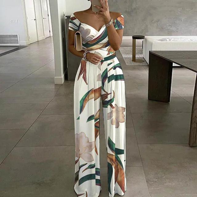 Floral Print Off-Shoulder Wrap Jumpsuit