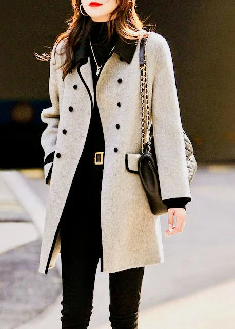 Contrast Autumn Winter Coat