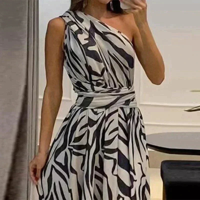 One-Shoulder Split Detail Maxi Dress