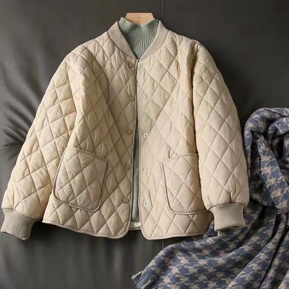 Women's diamond-quilted bomber jacket