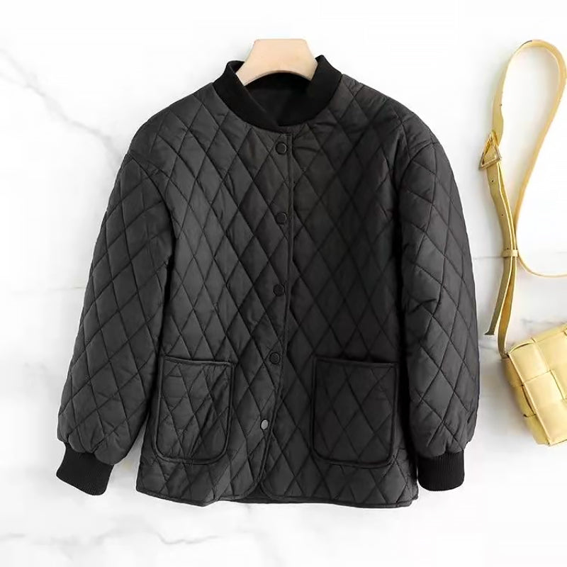 Women's diamond-quilted bomber jacket