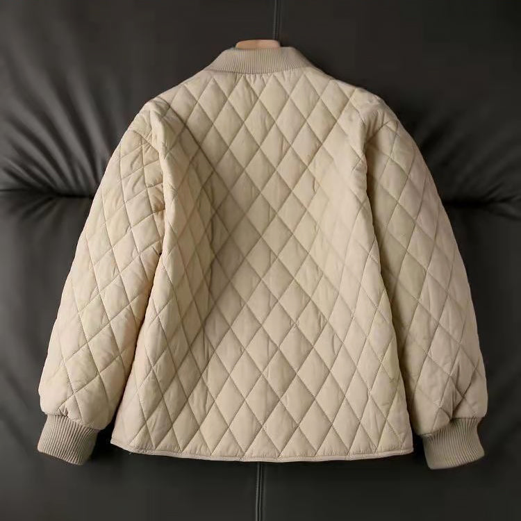 Women's diamond-quilted bomber jacket