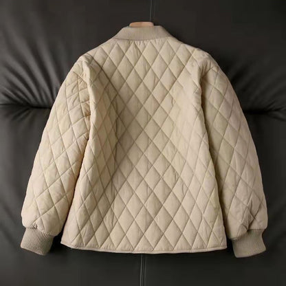 Women's diamond-quilted bomber jacket