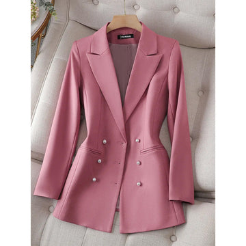 Elaine - tailored blazer with pearl buttons