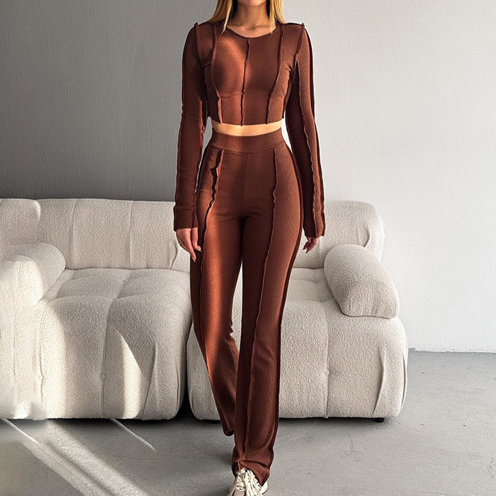 Emma - round neck crop to and pants set