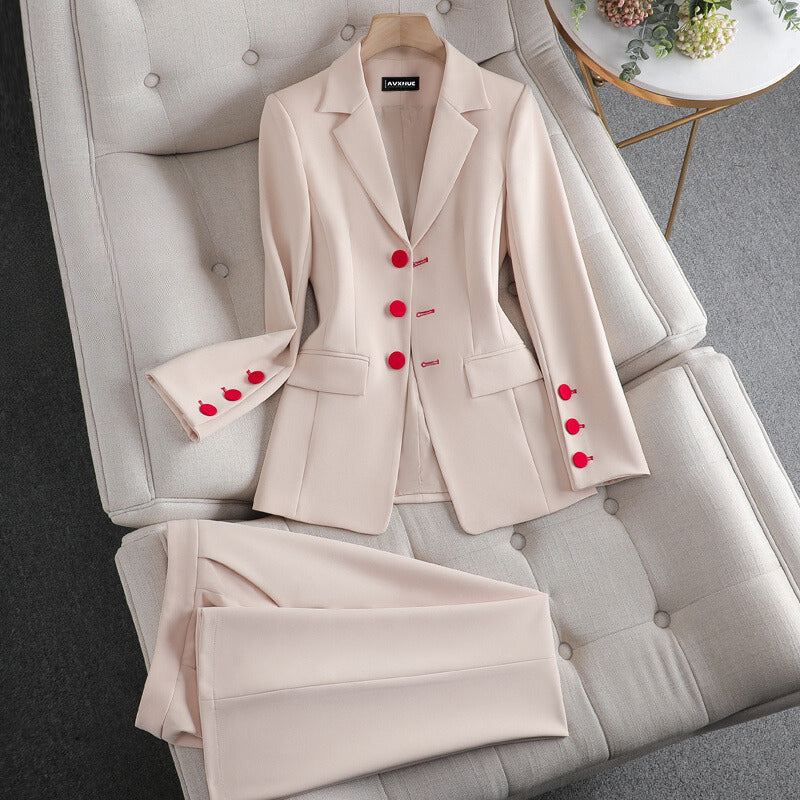 Janet - elegant lapel collar blazer duo set