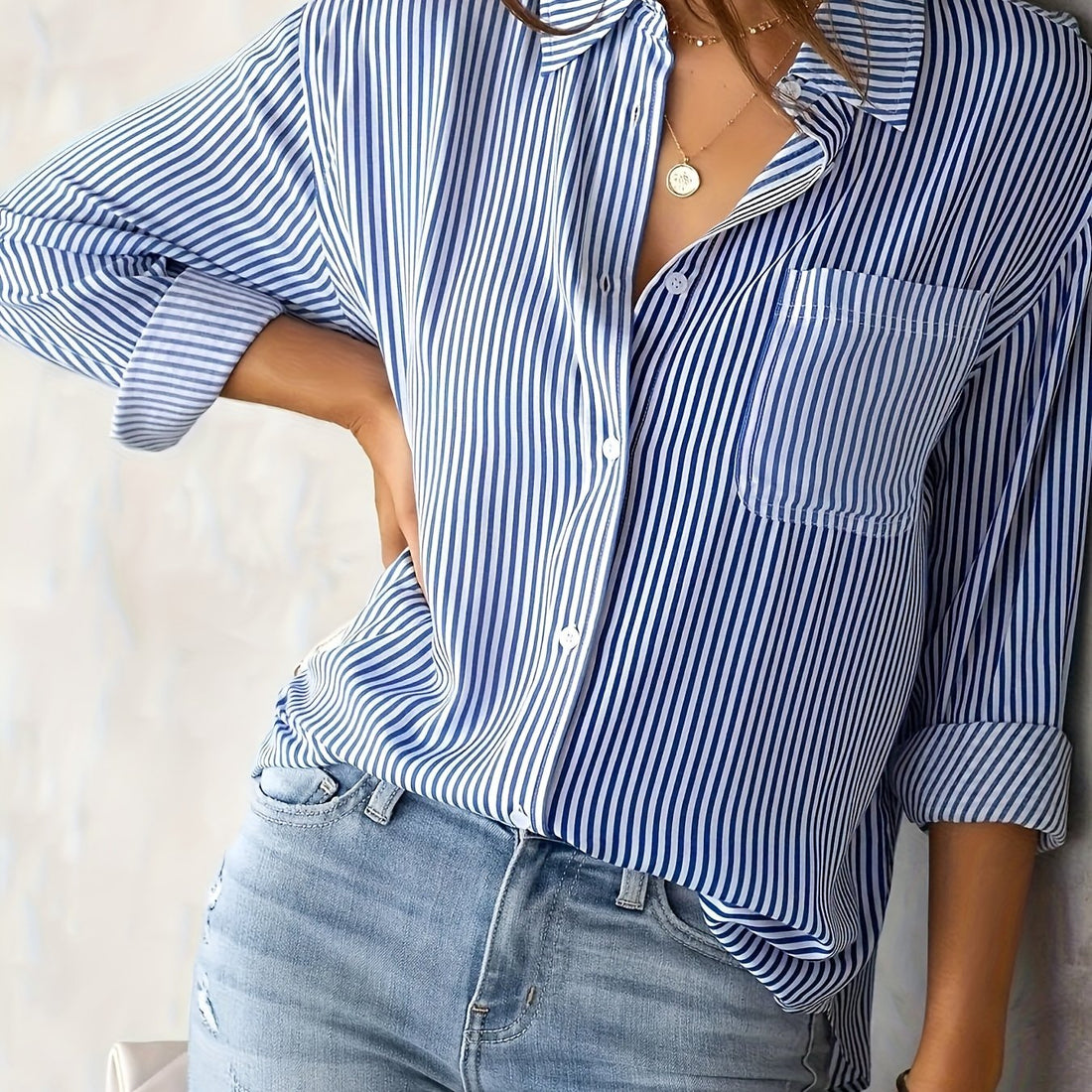 Johanna - striped chic collared shirt