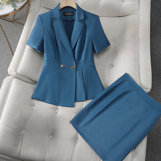 Short Sleeve Blazer Duo Set
