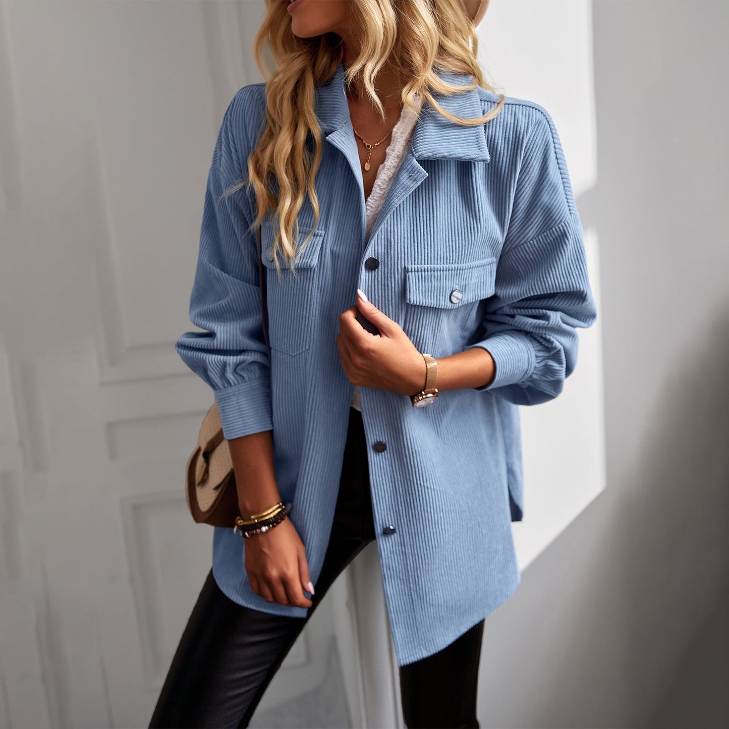 Women's loose winter corduroy jacket