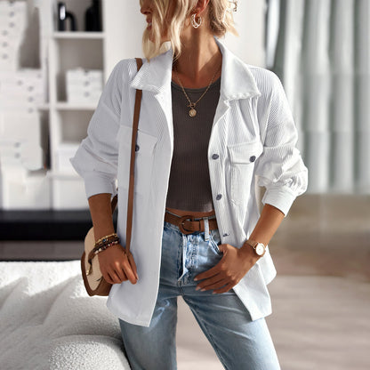 Women's loose winter corduroy jacket