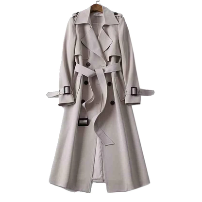 Women's double-breasted trench coat long jacket