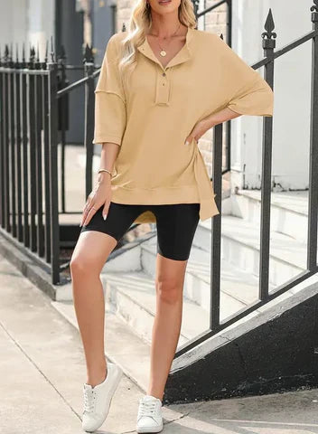Loose Fit Solid Color T-Shirt