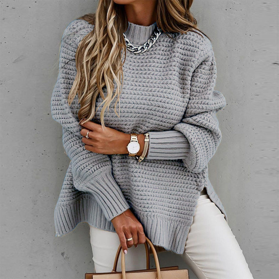 Loose Fit Half-High Collar Knitted Sweater