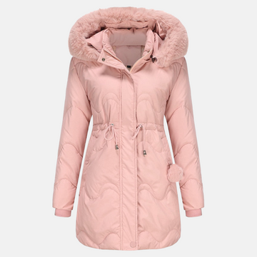 Women's fur jacket with detachable hood