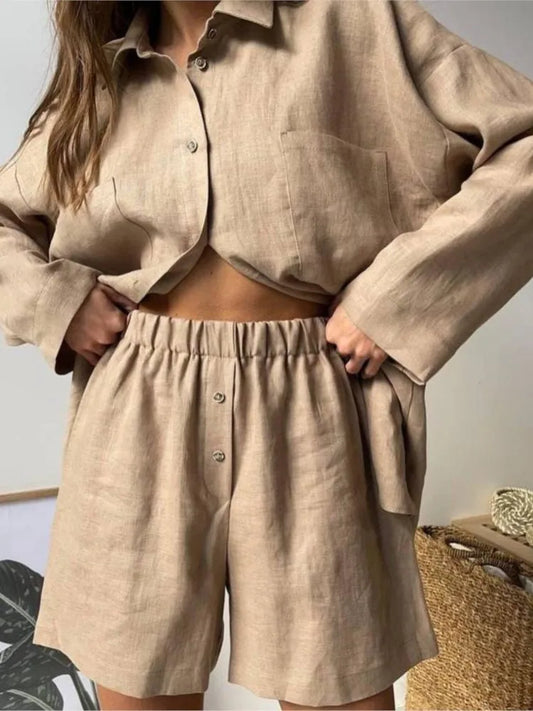 Breathable Linen Oversized Matching Set