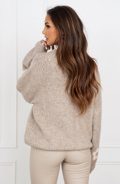 Women's luxurious floral print sweater