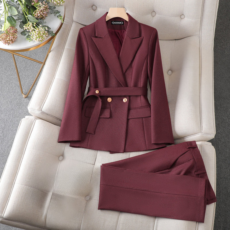 Sofiya - formal long sleeve blazer and midwaist pants set